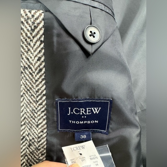 NWT J. Crew Thompson Herringbone Wool Blend Driving Jacket Mens Size 38 Medium - Picture 8 of 16